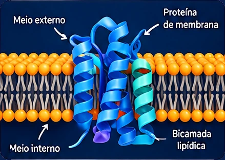 Modelo 3D da estrutura 1C3W (Proteínas de membrana), que pode ser girado na tela.